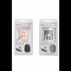 iRing Adhesive Stand and Mount for Mobile Devices Rose/Black- Set of 2